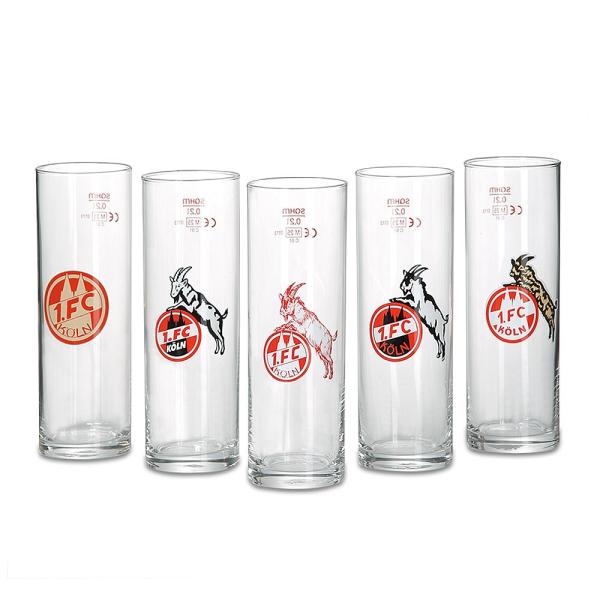 1. FC Köln Kölschglas 5er-Set "Logos"